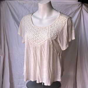 Cream Blouse with Elegant Lace Details